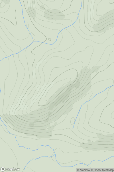 Thumbnail image for Yr Allt [Welshpool to Hay-on-Wye] showing contour plot for surrounding peak